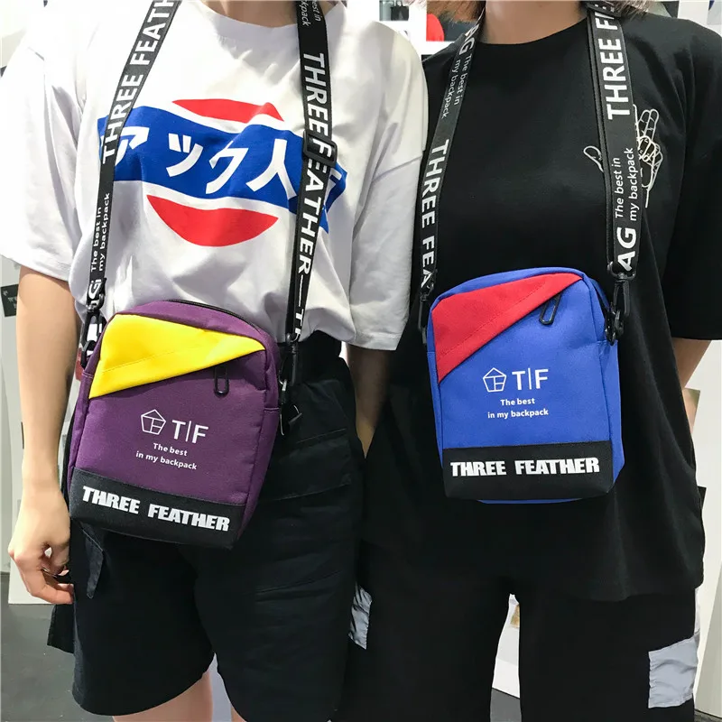 

Korean-style INS-Style Contrast Color WOMEN'S Single-shoulder Bag Cool Versatile Printed Words Shoulder Bag Casual Contrast Colo