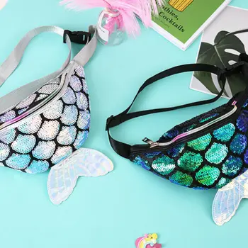 

Bags For Women 14x28cm Women Child Fish Tail One Shoulder Diagonal Waist Fanny Pack Belt Bag Chest Pouch Hip Bum Bag Small Purse
