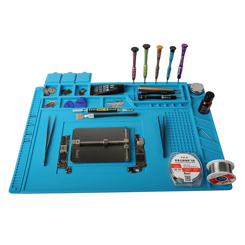 

Silicone Pad Desk Platform 45x30cm for Soldering Station Iron Phone PC Computer Repair Mat Magnetic Heat Insulation S-160