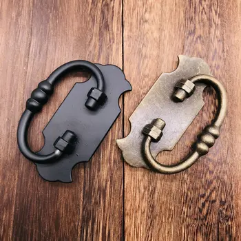 

6pcs Drawer Knob Antique Bronze / Matt Black Color, Big 3.43"(87MM) Solid Kitchen Cabinet Knobs Pull RIings for Rustic Furniture