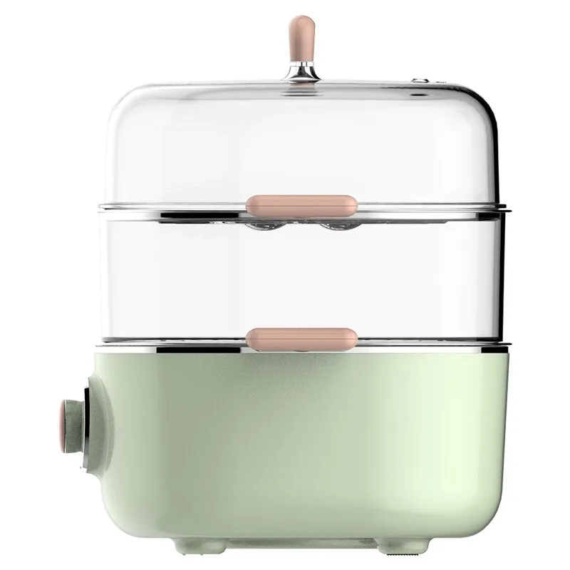 220V Household Electric Steaming Machine 2 Layers Multi Cooker Stainless Steel Inner Steam Cooking Pot
