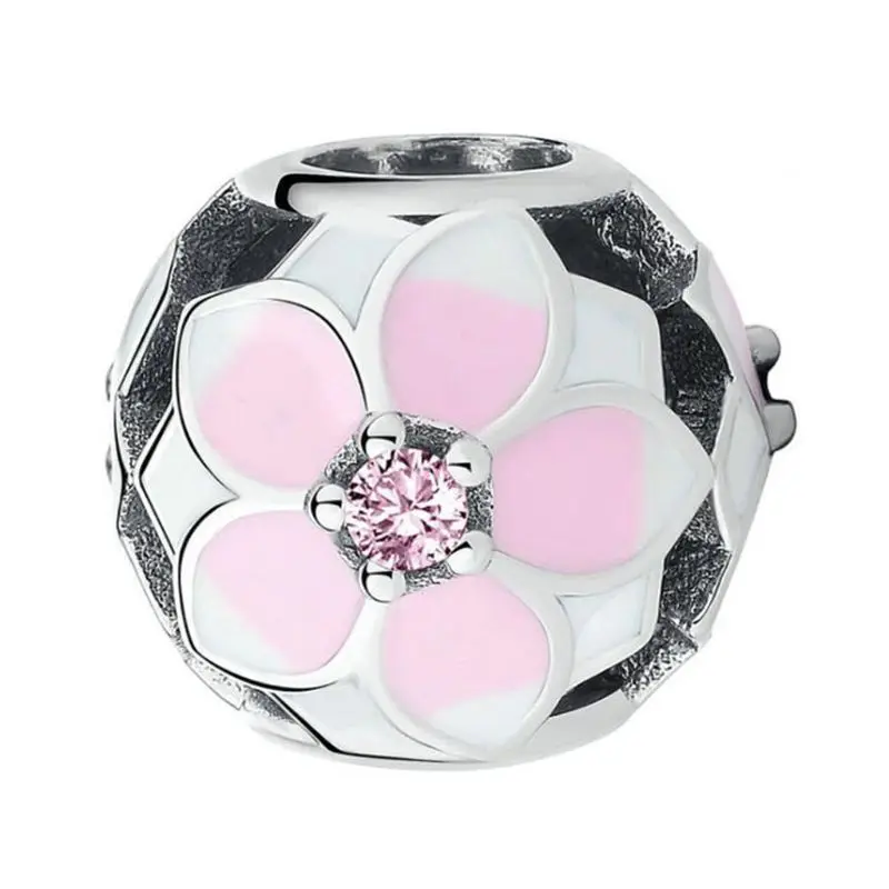 

Magnolia Bloom Bead DIY Bracelet Accessories with 925 Sterling Silver for Women Girls Jewellery Gifts