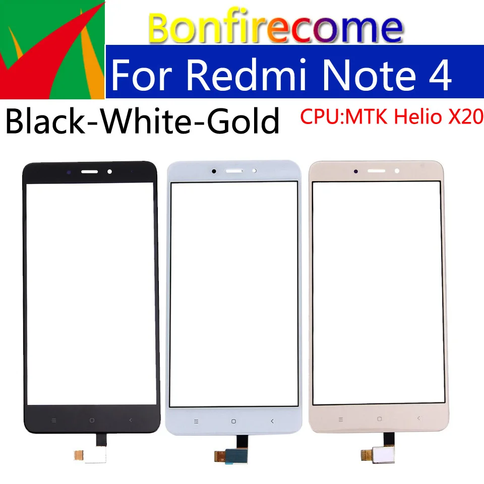 

10Pcs\lot Note4 For Xiaomi Redmi note 4 Touch Screen Panel Sensor Display Glass Lens Panel Touchscreen Digitizer For Redmi Note4