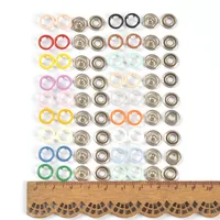 50set/lot Colorful Iron Prong Snap Buttons Round Metal Fasteners Press Stud for Romper Buckle Snap Baby Clothes Accessories 2