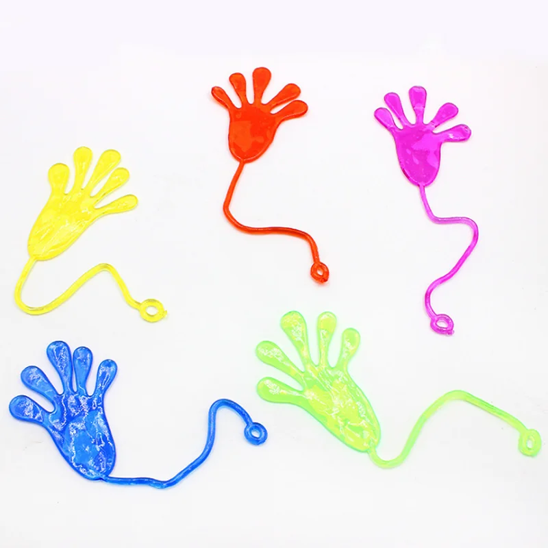 10Pcs Elastically stretchable sticky palm Climbing Tricky hands toys kid toy elastic sticky slap small hands palm favors gift gags practical jokes squishy slap hands palm toys