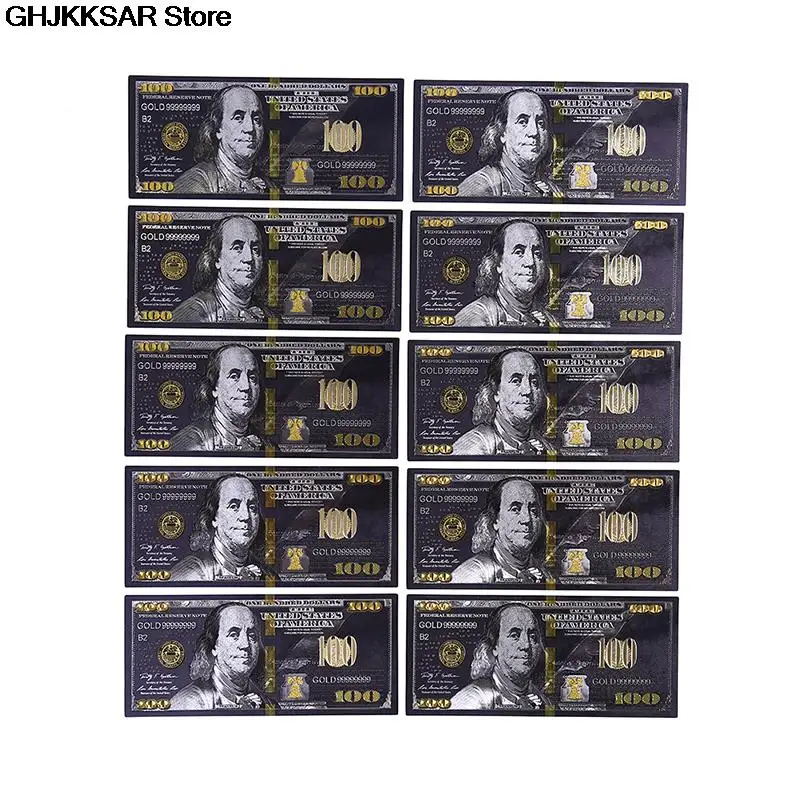 Antique Black Gold Foil USD 100 Currency Commemorative Dollars Banknotes Decor 1Pc commemorative banknotes gold plated banknote