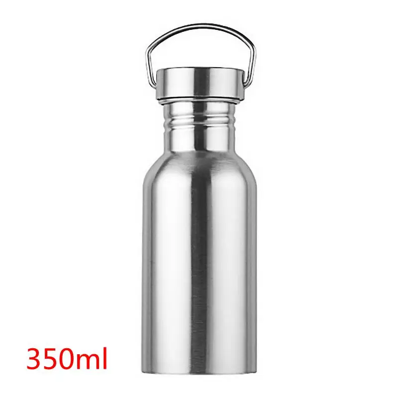 350ml Urijk Fashion 350/500/750ml Large Capacity Stainless Steel Single Layer Sports Kettle Outdoor Bicycle Water Bottles - Цвет: 350ml