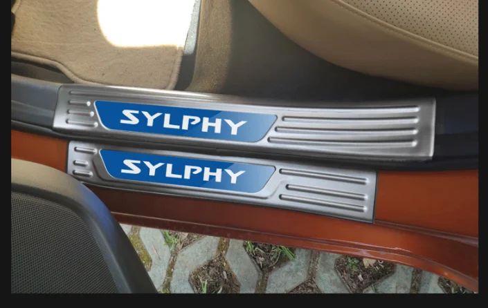 Для Nissan Sylphy 14го поколения нержавеющая сталь автомобиля Накладка/порога заднего бампера протектор порога автомобиля Стайлинг