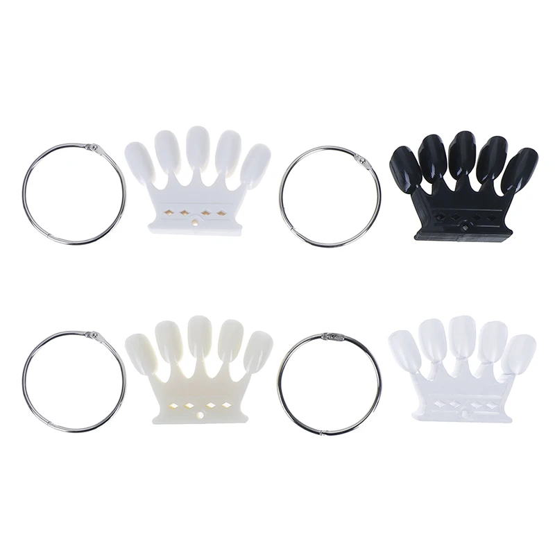 New 10Pcs/Set Crown Shape False Nail Tips Color Card Nail Practice Display Unique Useful Nail Gel Color Card Display Tool