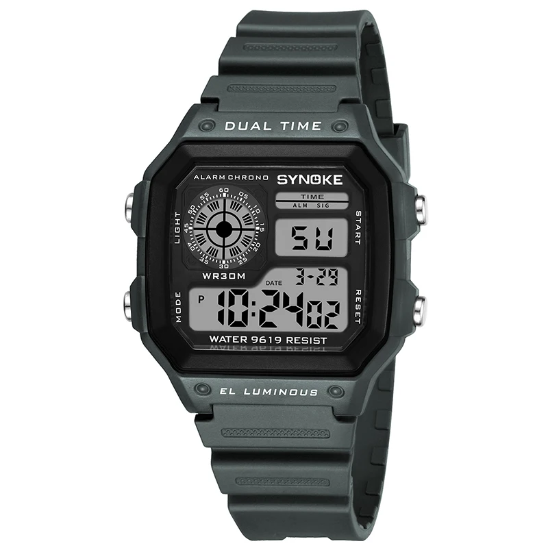 SYNOE Men's Sports Watches Digital Watch Life Waterproof Male Chronograph Double Time Wristwatches Watches For Men Electronic 4