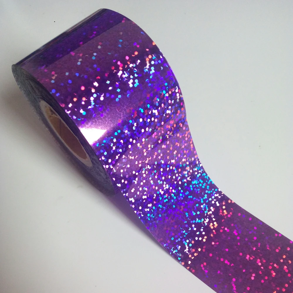 120 м/рулон Holo фиолетовые переводные наклейки Голографическая фольга для ногтей лазерные бусины DIY Советы для дизайна ногтей наклейки - Цвет: SK114