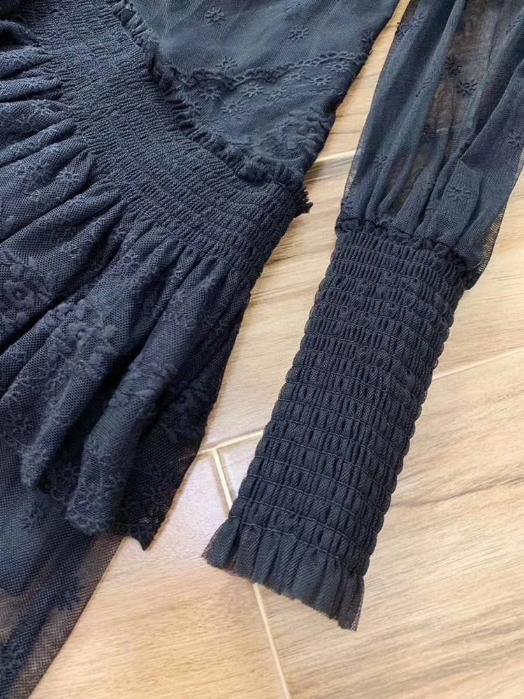Подиумные Boho Woemn's Mesh Мини платья изысканное необычное платье для вечеринки с вышивкой