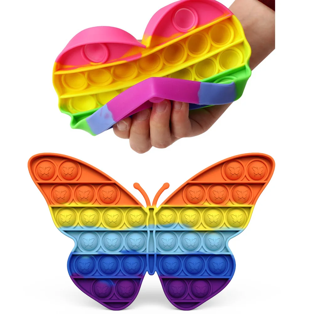 Juguete sensorial de mariposa para aliviar el estrés, rompecabezas antiestrés portátil de silicona para dedos