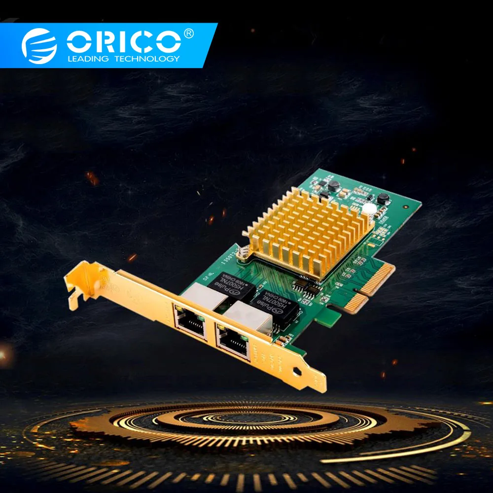 ORICO 2 порта сетевые карты PCI-E 10 M/100 M/1000 M RJ45 Gigabit Ethernet сетевой адаптер LAN 1000Mpbs супер скоростная PCI Express карта