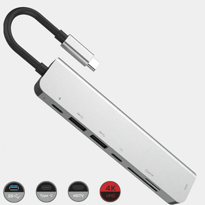 Док станция Basix USB C HUB Type на Multi 3 0 HDMI для MacBook Pro Huawei P30/P20 1 разветвитель с портами