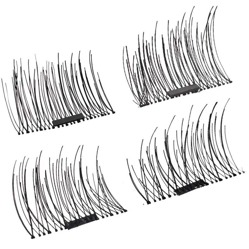 1Pair Magnetic Mink Eyelashes Lashes Natural 3D Volume Extensions Faux Cils False