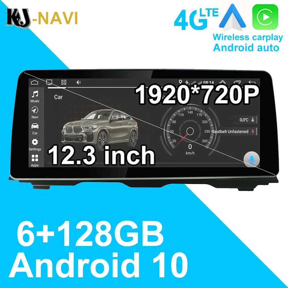 128G 12 3 &quotCarplay Android 10 Автомобильная фотосессия для BMW 5 серии F10 F11 520 2011-2016 CIC NBT 1920*720P |