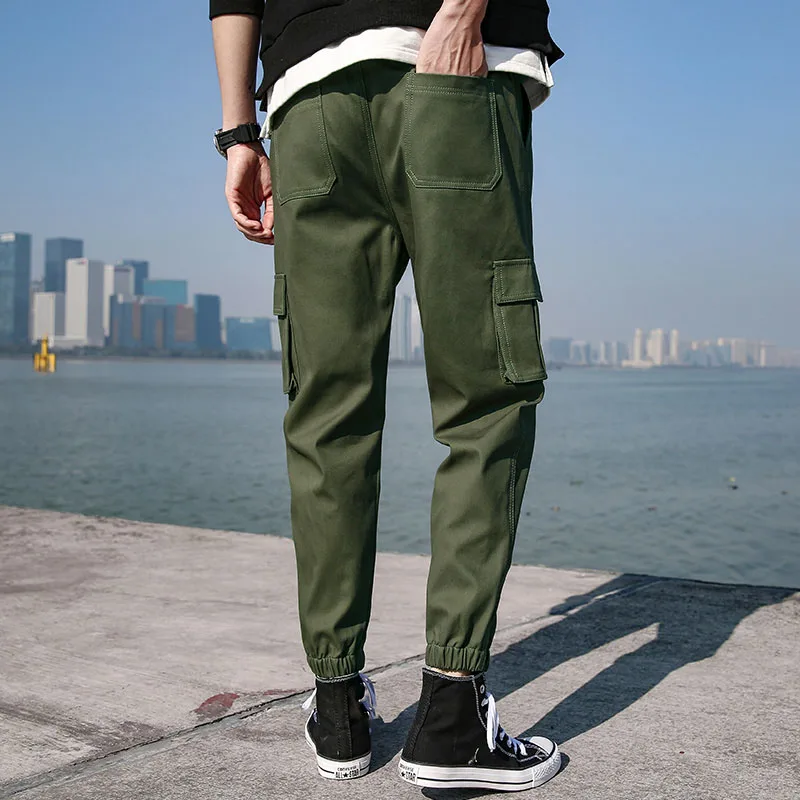 FALIZA Hip Hop Cargo Pants Mens Spring Summer Military Style Joggers Pants Men Camouflage Baggy Cas