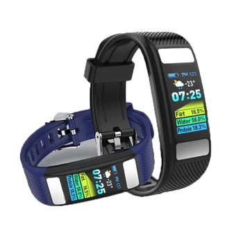 

[Body Fat Detection]Bakeey Heart Rate Blood Pressure Monitor Smart Wristband Camera Control Weather USB Charging Smart Watch