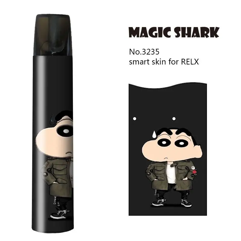 Волшебная Акула Crayon Shinchan Бэтмен чудо-женщина лягушка 2.5D ПВХ Vape комплект Pod наклейка для Relx крышка пленка чехол для Relx - Цвет: 3235