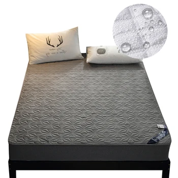 

Solid color Waterproof Bed Sheet For Mattress Pad & Topper With Band Bed Protector Waterproof Mattress Protector Pad Cover