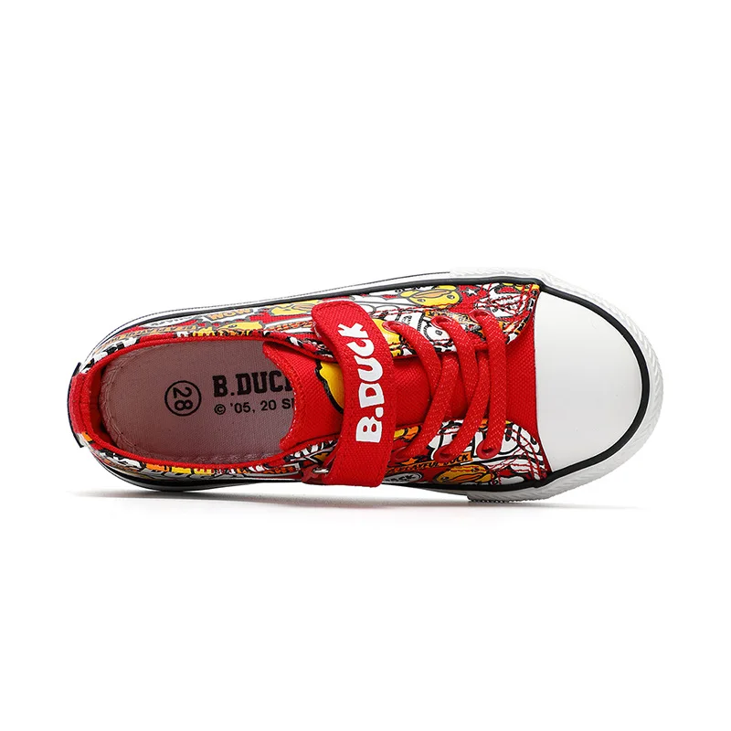 

B. Duck Small Yellow Duck Spring New Style Cartoon Printed Children Men And Women Kids' Canvas Shoes Low Top Cloth Shoes