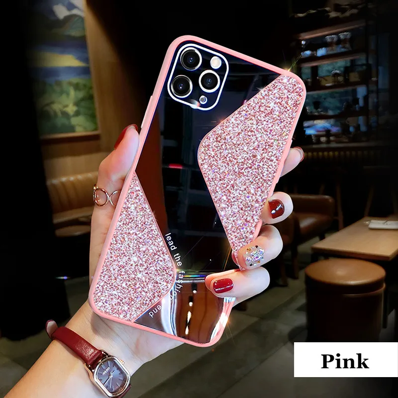iphone 11 Pro Max cover case Fashion Glitter Makeup Mirror Phone Case For iPhone 12 11 Pro MAX Mini X XS XR 8 7 Plus SE 2020 Shockproof Cover Coque iphone 11 Pro Max phone case