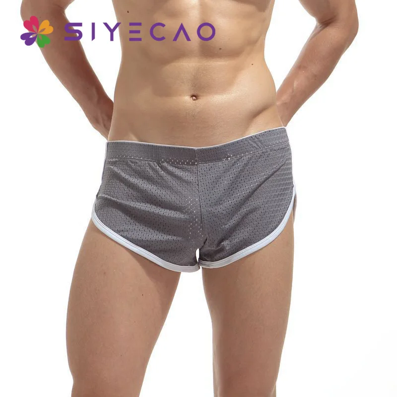 

New Men Boxer Shorts Pants Men's Arrow Boxers Mesh Comfortable Solid Mens Underwear Sexy Gay Cueca Shorts Panties Lingerie