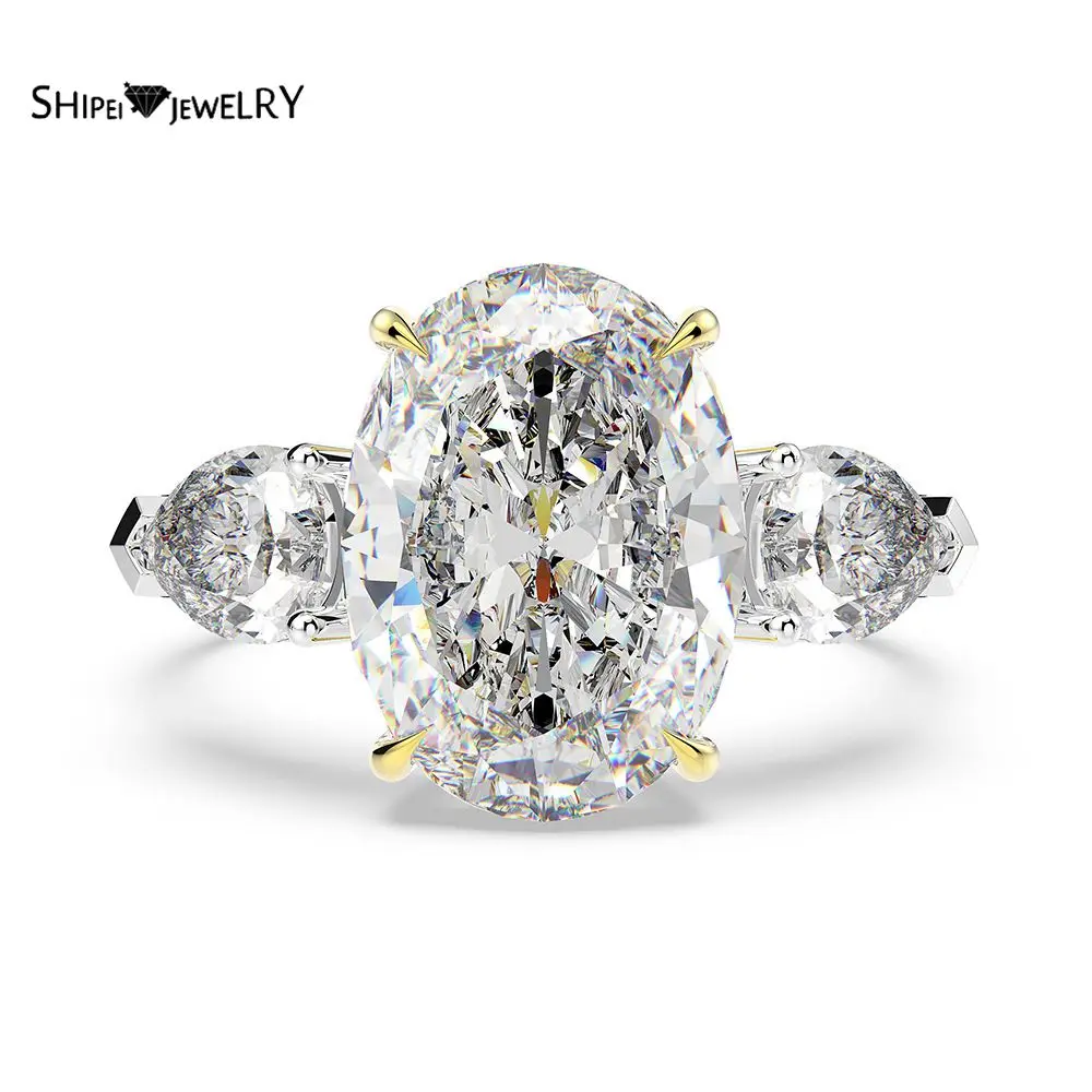 Винтажное кольцо Shipei 100% 925 пробы серебряное с драгоценным камнем ювелирное