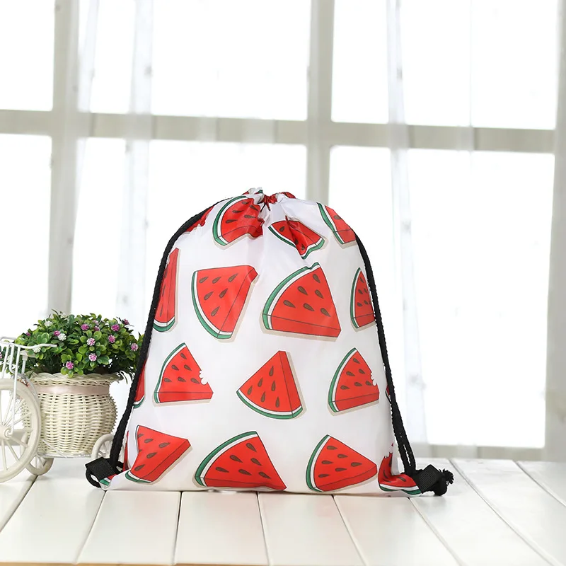 

* New Style Satchel Bag Unicorn Starfish Shopping Storage Drawstring 3D Digital Printing Drawstring Bag