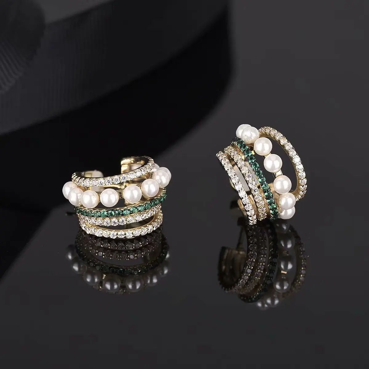 

New Pearl Zircon Female Luxury Multi Circle Large Hollow High Grade Aretes Earings Fashion Jewelry Bohemian Earring Zk40