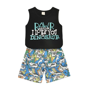 

Pudcoco USPS Shipping 0-3 Years Toddler Baby Clothes Print Letter Sleeveless Top Pant 2Pcs Baby Girl Boy Summer Clothes set