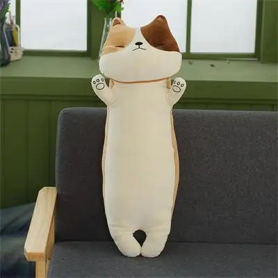 75 см Kawaii Шиба ину Хаски Кот Шиба ину Длинная Подушка Дети День рождения Рождество плюшевые куклы игрушки - Цвет: Черный