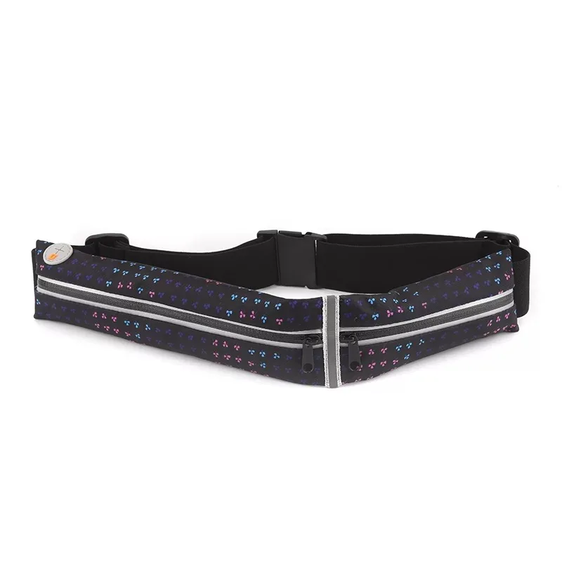 Super Light Unisex Full Print Waterproof Running Bum Bag Fanny Pack Waist Runner Belt Money Wallet Zip Pouch Sports