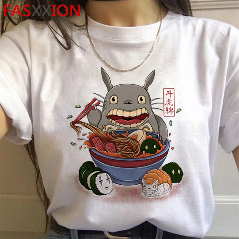 Totoro Studio Ghibli Harajuku футболка женская Ullzang Kawaii забавная мультяшная футболка Хаяо Миядзаки 90s футболки милые футболки женские