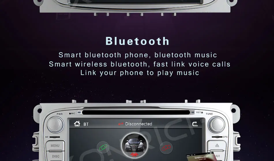 Flash Deal 2 Din Car Radio DVD Player for FORD/Focus 2 3 S-MAX/Mondeo 4 C-MAX/Galaxy Kuga Multimedia GPS Navigation Head unit Stereo Audio 1