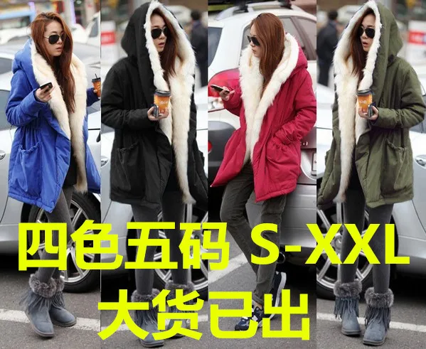 

2019 New Style Winter Coat AliExpress Thick WOMEN'S Dress Slim Fit Large Fur Collar Cotton Coat