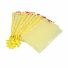 Soft Plastic A5 Document Zipper Pen File Memo Holder Pockets Bags Yellow 10 Pcs