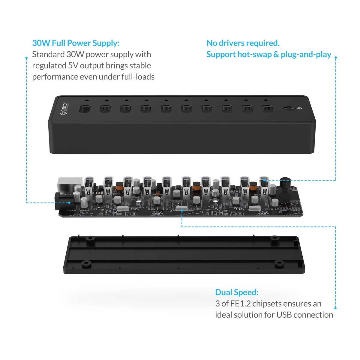 conector usb hub portas abs adaptador de alimentação divisor usb de alta velocidade para acessórios de cabo de dados de