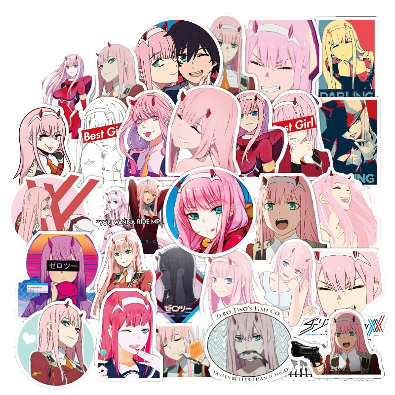 Venta 10/30/50 unids/pack anime DARLING in the FRANXX pegatinas para coches, motos de agua tazas muebles juguetes de los niños equipaje monopatín 1zWERpxRj