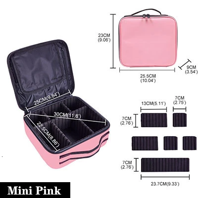 Mini Pink Женская модная косметичка для путешествий, органайзер для макияжа, профессиональная косметичка, косметичка, косметический чехол, косметичка - Цвет: Mini Pink