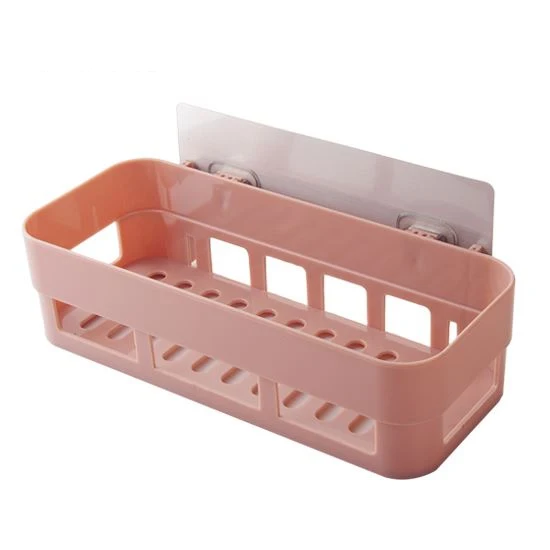 ZUCZUG стеллаж для хранения в ванной, кухонный стеллаж для хранения дома, настенная полка для макияжа, органайзер для ванной комнаты, настенный угловой стеллаж для хранения - Цвет: Square pink