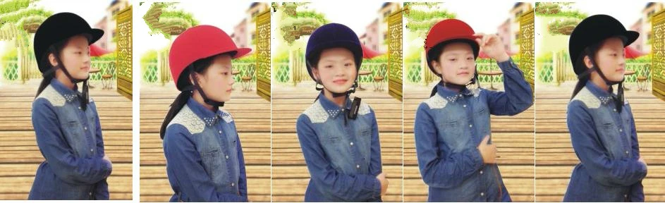 Children Horse Riding Helmet Classic Velvet Equestrian Kids Equipments Safe Cap Cheval Knight Car Motorcycle Protecting Helmet
