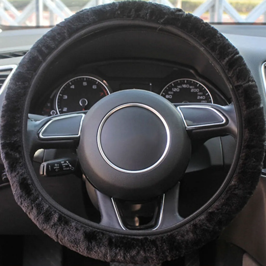 2 шт. мягкий короткий плюшевый чехол для руля авто рулевого колеса автомобиля