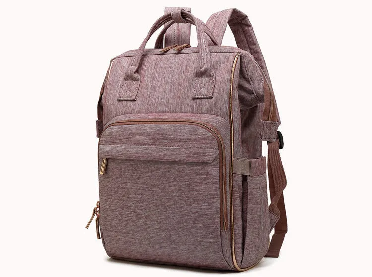 Diaper Backpack Women Large Diaper Bag For Mom And Dad with Insulated Pockets and Stroller Straps and Changing Pad