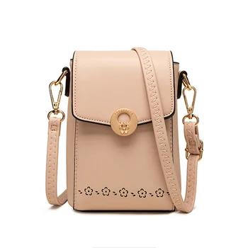 

Brand Mini Crossbody Shoulder Bag Women High Quality Cell Phone Pocket Ladies Purse Casual Flower Hasp Handbags Female