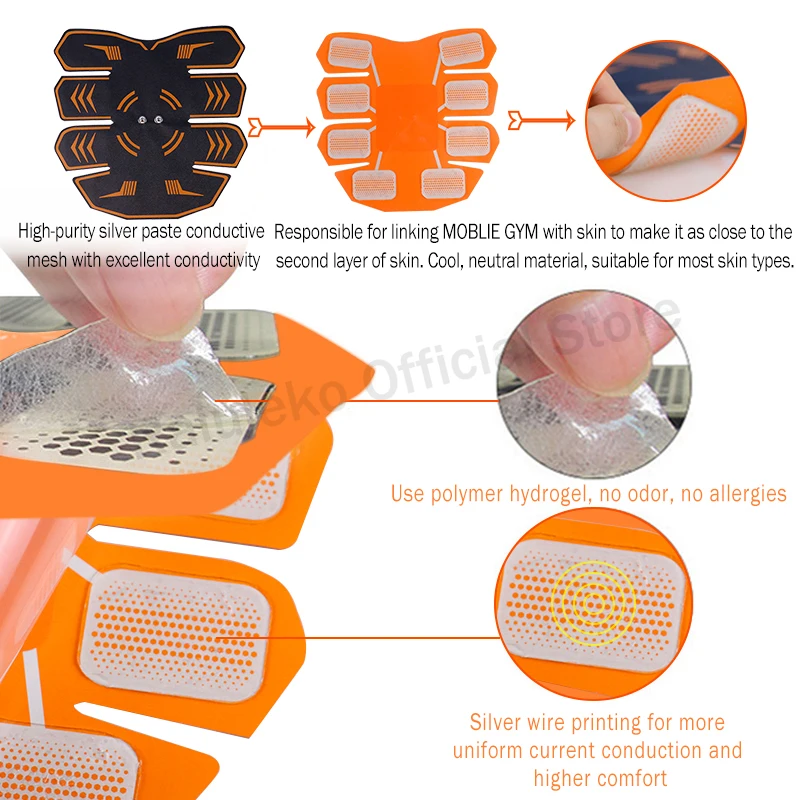 Смарт массажер для тела электрический стимулятор мышц беспроводной живота АБС