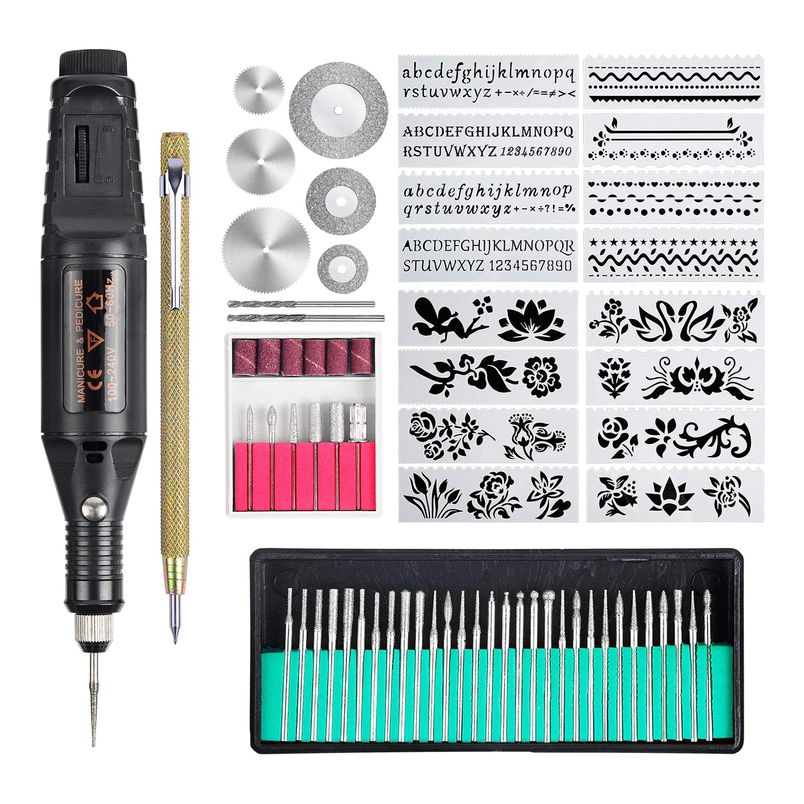 Electric Engraver Mini Engraving Pen Kit for Metal Glass Ceramic Jewelry Diy