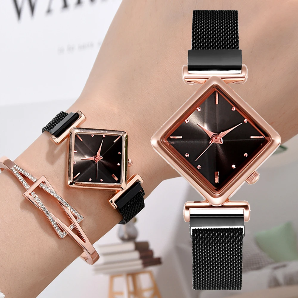 Women Bracelet Watches Set Female Luxury Square Bracelet