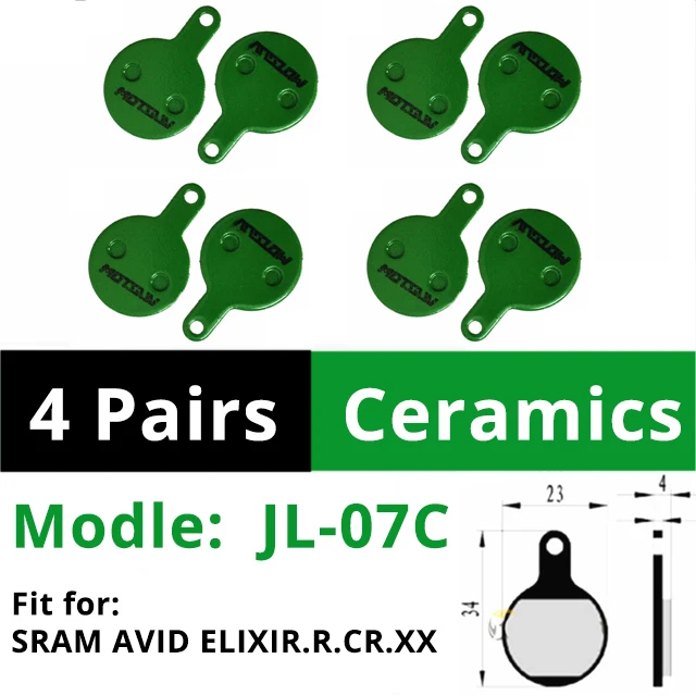 07C 4 Pairs Ceramics MOTSUV 4 пары 8 шт. керамические велосипедные тормозные колодки MTB велосипедные гидравлические дисковые части для SRAM AVID M365 M395 M445 M447 MT200 M375 - Цвет: 07C 4 Pairs Ceramics